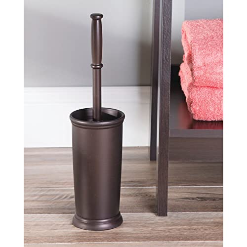 Toilet Bowl Brush and Holder - Covered Bathroom Toilet Brush - Standing Toilet Bowl Scrubber in Modern Holder - Compact, Space Saving, Deep Cleaning Brush for Toilet - Hyde Collection - Bronze - view 2