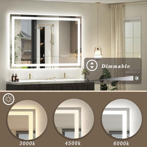 44x36 LED Lighted Bathroom Mirror for Vanity Wall - view 3