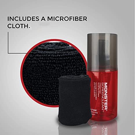 Screen Cleaner Kit with Microfiber Cloth, 6.7 oz (200 mL) Monitor Cleaning Spray for HDTVs, Laptops, Tablets, Smartphones and Eyeglasses, White/Black/Red - view 4