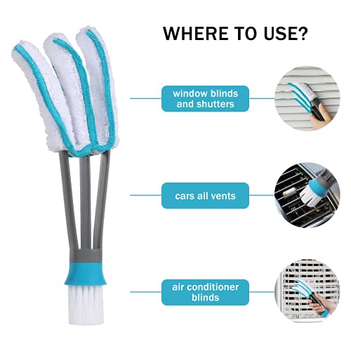 Blind Duster, Window Cleaner Duster Brush with 5 Microfiber Sleeves - view 4