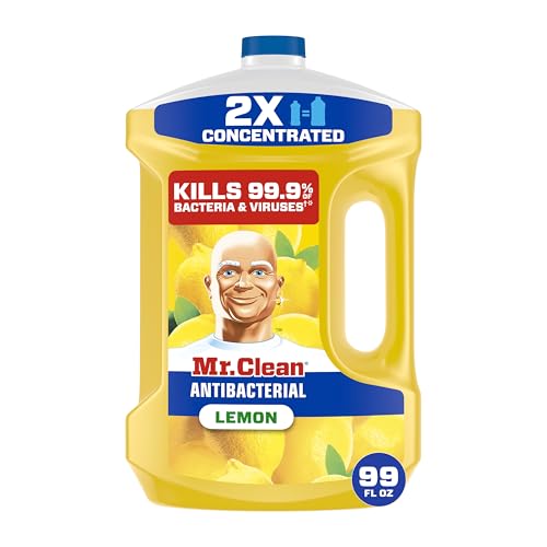 Antibacterial All Purpose Cleaner, Floor Cleaner for Mopping Home, Bathroom, & Kitchen, Cleaning Liquid for Mop & Bucket, Cleaning Supplies, Multi-Surface Dilutable, Lemon, 99oz