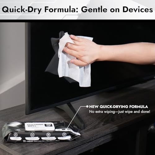 Electronic Wipes Screen Cleaner 70 Count, XL 8x10 Inch - view 2