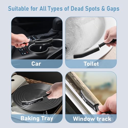 Cleaning Brush,Hard Bristle Crevice Cleaning Brush UK 3 Pcs Bathroom Crevice Gaps Brush Groove Crevice Cleaning Tool for Narrow Corners in Home Kitchen Bathroom and Window - view 3