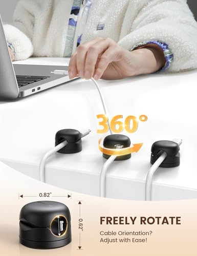 6 Pack Rotatable Cord Organizer, 1s Lock Spring Cable Holder Clips - view 2