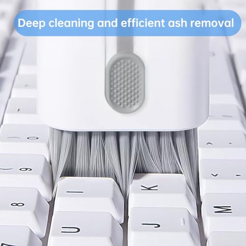 7 in 1 Laptop Cleaning Kit Keyboard Cleaner,Computer Tech Cleaning Brush,Earbuds Camera PC Monitor Screen Cleaner Computer Clean Tools Kit Corner Gap Duster Keycap Puller(Grey) - view 4