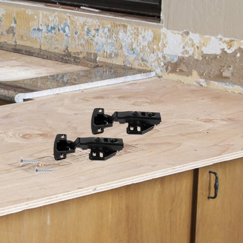 Black Cabinet Door Hinges Concealed Hardware Stainless Steel 2pcs - view 4