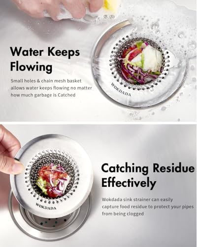 4 Pack Kitchen Sink Drain Strainer,Patented Reversible Chain Mesh Basket - view 3