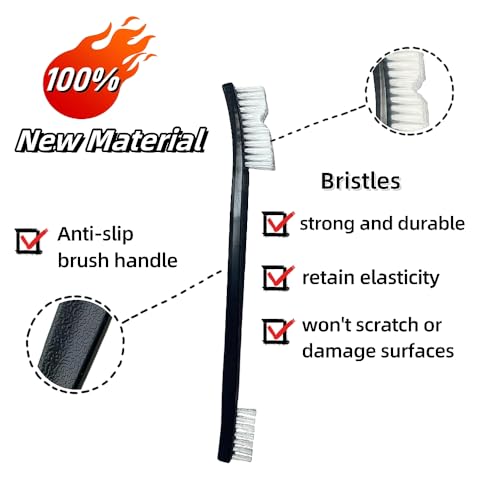 Anti-Static Nylon Bristles Deep Clean Soft Cleaning Brush: 8 Nylon Brushes for Delicate Surfaces - from Keyboard Crumbs to Aquarium Algae - Features Soft Detailing Brush, Culvert Cleaning Tool - view 2