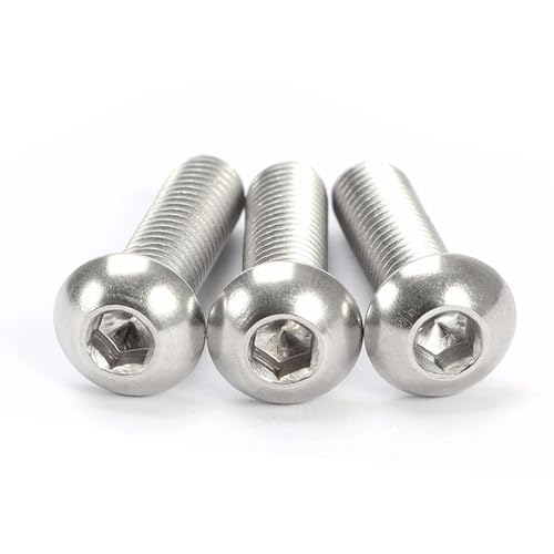 #6-32 x 3/4" (100 Pcs) Button Head Hex Socket Cap Screws Bolts, 304 Stainless Steel 18-8, Hex Drive, Bright Finish, Fully Machine Thread - view 2