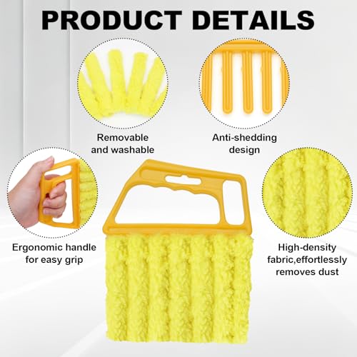4 Pcs Blind Duster Kit, 7-Finger & Vent Tools, Yellow+Green - view 3