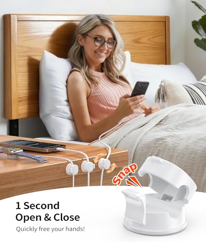 8 Pack 360° Rotatable Cable Clips Cord Organizer,Desk Cable Management Accessory,Cord Clips,Adhesive USB Wire Holder Keeper Organizer Home Office Desk Phone Car Wall Desktop Nightstand Cable Organizer - view 2