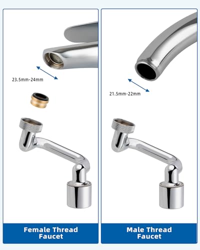 1080° Swivel Metal Faucet Extender with 2 Functions, Chrome - view 5