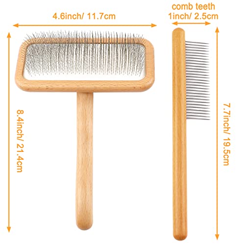 Carpet Rake Sheepskin Wool Brush and Cleaner Comb, Wood, 2PCS (Big+Small) - view 2