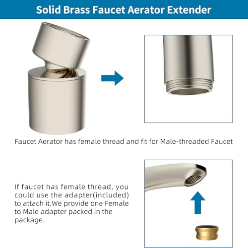 NSF/ANSI/CAN 61 & cUPC Certified Faucet Aerator, Brushed Nickel - view 4