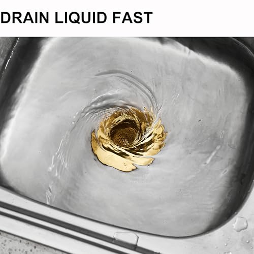 Kitchen Sink Strainer Stainless Steel, Kitchen Sink Drain Strainer, Gold Sink Strainers for Kitchen Sinks with Large Wide Rim 4.5" Diameter (2 PCS) - view 5