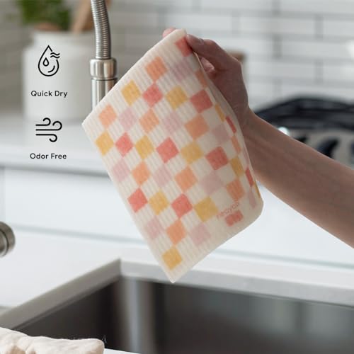 Swedish Dishcloths for Kitchen | 6 Pack Desert Sunset Washable Dish Rags | Cellulose Reusable Cleaning Paper Towels | Absorbent Counter Dish Cloth Sponge Kitchen Wipes, 8" L x 7" W - view 6