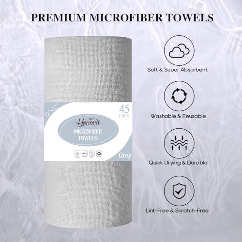 Microfiber Cleaning Cloth Roll 90 Pack, 12"×12", Reusable, Pink & Grey - view 3