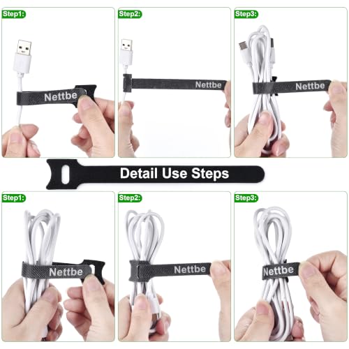 60 PCS 6 Inch Adjustable Cable Ties, Reusable Cord Management Straps - view 4