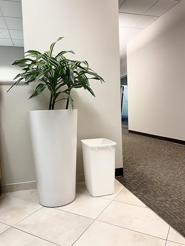 Small Kitchen Bathroom Trash Can, 9 Gallons, White, Waste Basket for Under Counter/Kitchen/Office/Bedroom/Bathroom - view 4