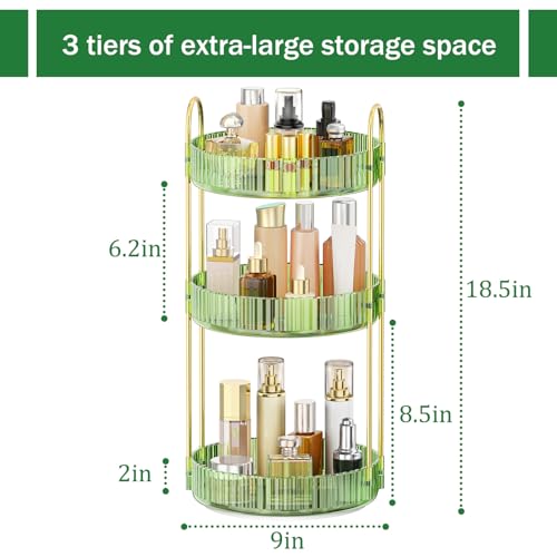 360 Rotating Makeup Organizer for Vanity, 3 Tier Perfume Organizer - view 6
