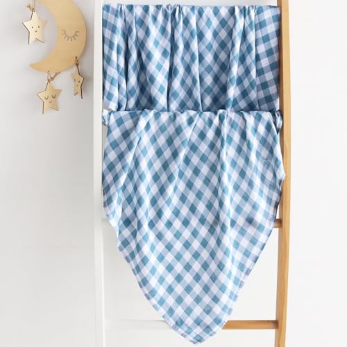 Baby Swaddle Blankets, Boys Girls Muslin Swaddling Wrap Receiving Blanket for Newborn, 70% Viscose from Bamboo and 30% Cotton, Large 47" x 47", Car and Checkered - view 3