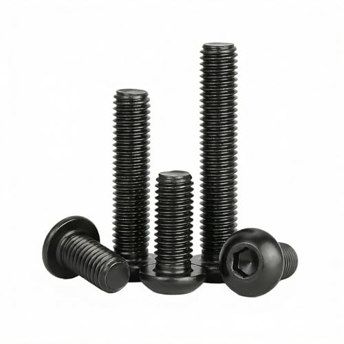 M4 x 50mm(30 Pack) Button Head Hex Socket Cap Screws Bolts, Hex Drive Bright Finish Fully Machine Thread, Corrosion Resistant Black Oxide 304 Stainless Steel 18-8 Screws - view 4