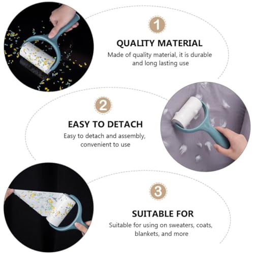 Lint Roller Brush with Detachable Paper Rolls PET Hair Remover for Clothes - view 7