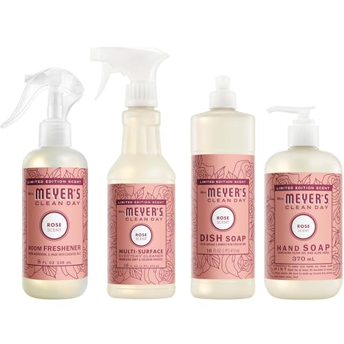 Variety, 1 Room Freshener, 8 OZ, 1 Liquid Dish Soap, 16 OZ, 1 Liquid Hand Soap,12.5 OZ, 1 Multi-Surface Cleaner 16 OZ, 1 CT (Rose)