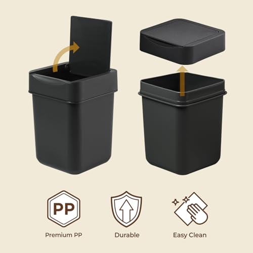 Coffee Bar Mini Trash Can, 0.5 Gal / 2L - Black - view 4