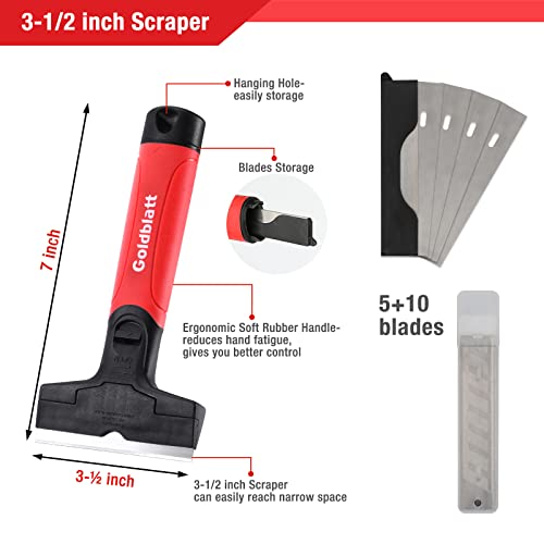 2 Pieces Glass Scraper Set with 20pcs Blades, Razor Scraper Tools - view 6