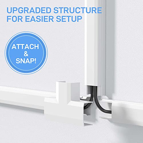 Cord Hider Wall, Cord Covers for 2-3 Wires, Easy Set up Cable Hider Wire Covers for Cords on Wall, Self-Adhesive Wire Hiders for TV on Wall, Cable Cover Management Kit, W1.0 H0.53in, White - view 5