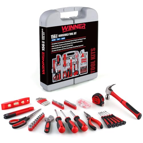 156-Piece Delicate All-Purpose Home Tool Kit in Foldable Toolbox, Unisex | Complete and Essential Hand Tools Set for General House Repairs, Garage, Apartment, Office, Dorm, Perfect Holiday Gift - view 3