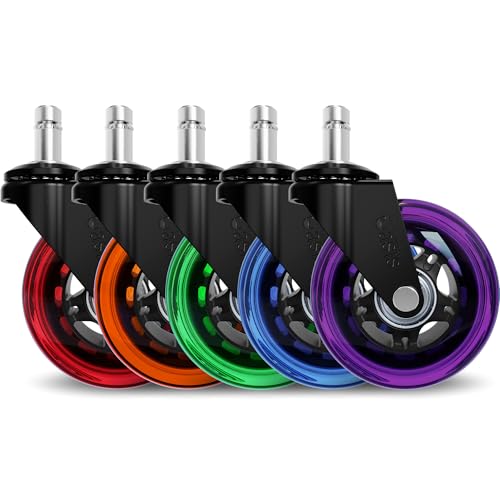 Original Office Chair Wheels (As Seen On PBS), Rainbow