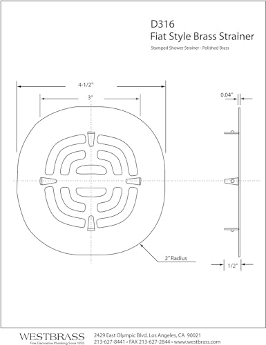 A316-01 4-1/2" OD Brass Snap-in Shower Strainer Grid Drain Cover, Polished Brass - view 4