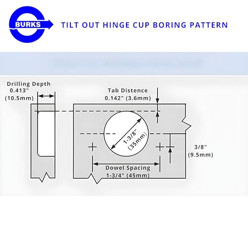 4 Pack Tip-Out Tray Hinges for Sink Front Cabinet - view 4