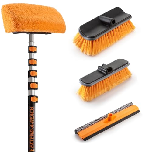 30-Foot Exterior House Cleaning Brush Set with 5-24 ft Extension Pole