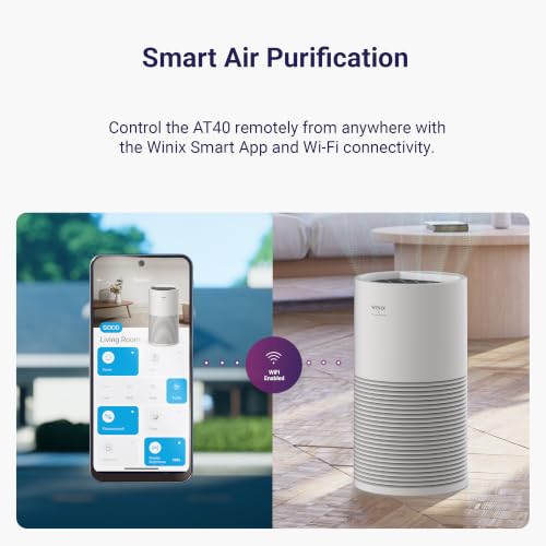 AT40 Air Purifier with 2 Years of Filters for Extra Large Room Up to 1968 Ft² in 1 Hr With Air Quality Monitor, True HEPA, Carbon Filter and Auto Mode, Captures Dander, Smoke, Dust - view 6