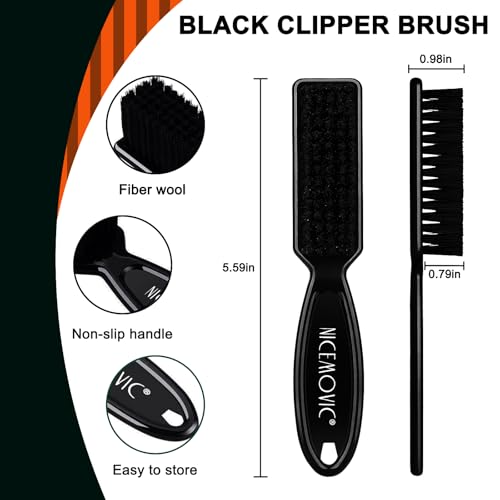 Barber Clipper Cleaning Brushes, 20 Pcs Plastic Handle Nylon Bristles, Multifunctional Cleaning Supplies for Hair Salon, Home and Travel Use (Black) - view 2