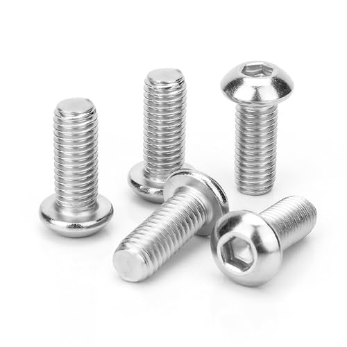 #6-32 x 3/4" (100 Pcs) Button Head Hex Socket Cap Screws Bolts, 304 Stainless Steel 18-8, Hex Drive, Bright Finish, Fully Machine Thread - view 4