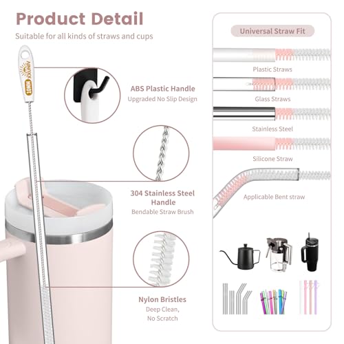 15 Inch Extra Long Straw Cleaner Brush Set, 5PCS for Stanley 40 oz Tumblers - view 3