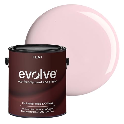 Interior Paint & Primer, Flat (Posy Pink), 1 Gallon – Available in 50+ Colors, One-Coat Coverage, Excellent Hide, Low VOC, Low Odor, Washable Interior Paint
