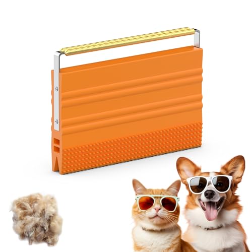 Mini Pet Hair Remover – 2025 Reusable Carpet Rake & Fur Scraper for Furniture, Car Interior, Hair Remover Brush for Bed, Couch, Home Surfaces Orange