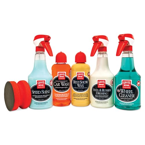 Starter Car Care Kit, Vehicle Detailing Set, Includes Car Wash, Wax, Vehicle Detailer, Wheel Cleaner, Clay Bar, Vinyl and Rubber Dressing, 11131