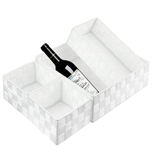 Woven Storage Box Cube Basket Bin Container Tote Organizer Divider for Drawer,Closet,Shelf, Dresser (White) - view 4