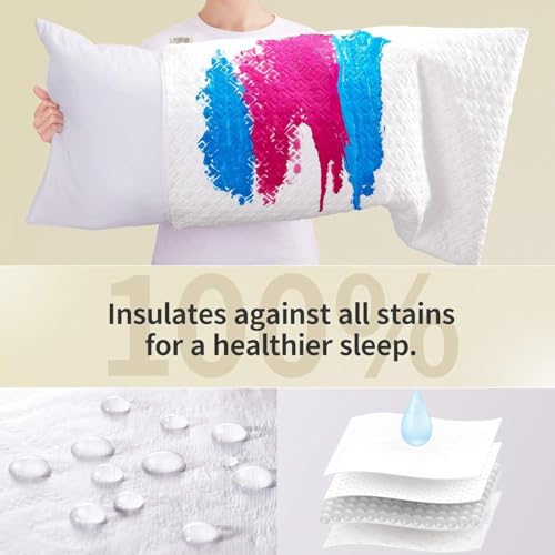 Waterproof Pillow Protectors Zippered, Hypoallergenic, Queen, 4 Pack - view 2