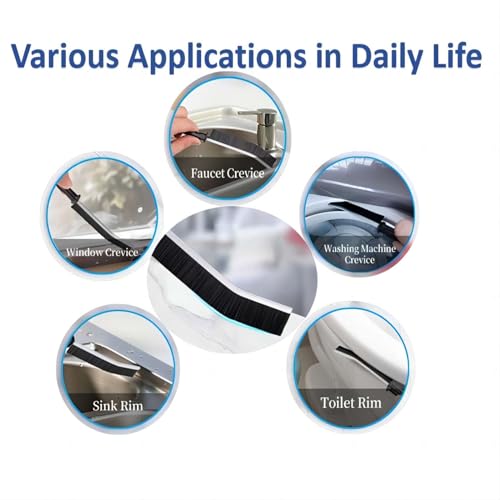 Crevice Cleaning Brush Cleaning Tools Cleaning Supplies Grout Brush Scrub Brush Toilet Brush for Household Use for Cleaning Bathroom Kitchen 3 Pcs (Black) - view 4