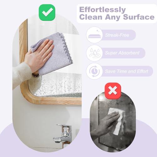 2 Roll Reusable Paper Towels,100 Sheets Tear Away Microfiber Cleaning Cloth, Lint Free Cleaning Rags for Kitchen, Dishcloth,Household Cleaning Supplies - view 5
