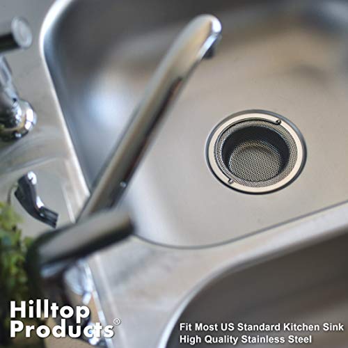 2 Pack - 4.5" Top / 3" Basket - Kitchen Sink Drain Strainer Stainless Steel Large Basket Food Catcher with Handle. Fast Flow and Effective 2/16" Holes - view 6