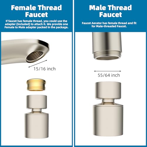 NSF/ANSI/CAN 61 & cUPC Certified Faucet Aerator, Brushed Nickel - view 2
