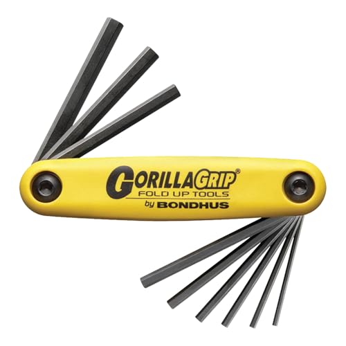 12591 GorillaGrip Set of 9 Hex Fold-up Keys, sizes .050-3/16-Inch